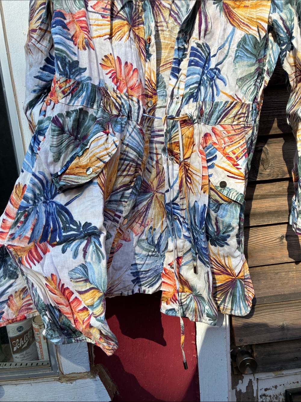 Chico's Multicolor Tropical-Print Utility Jacket - Picture 3 of 5